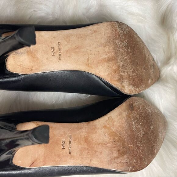 Neiman Marcus Jacki Black Leather slip on heels size 8.5M - Picture 10 of 13